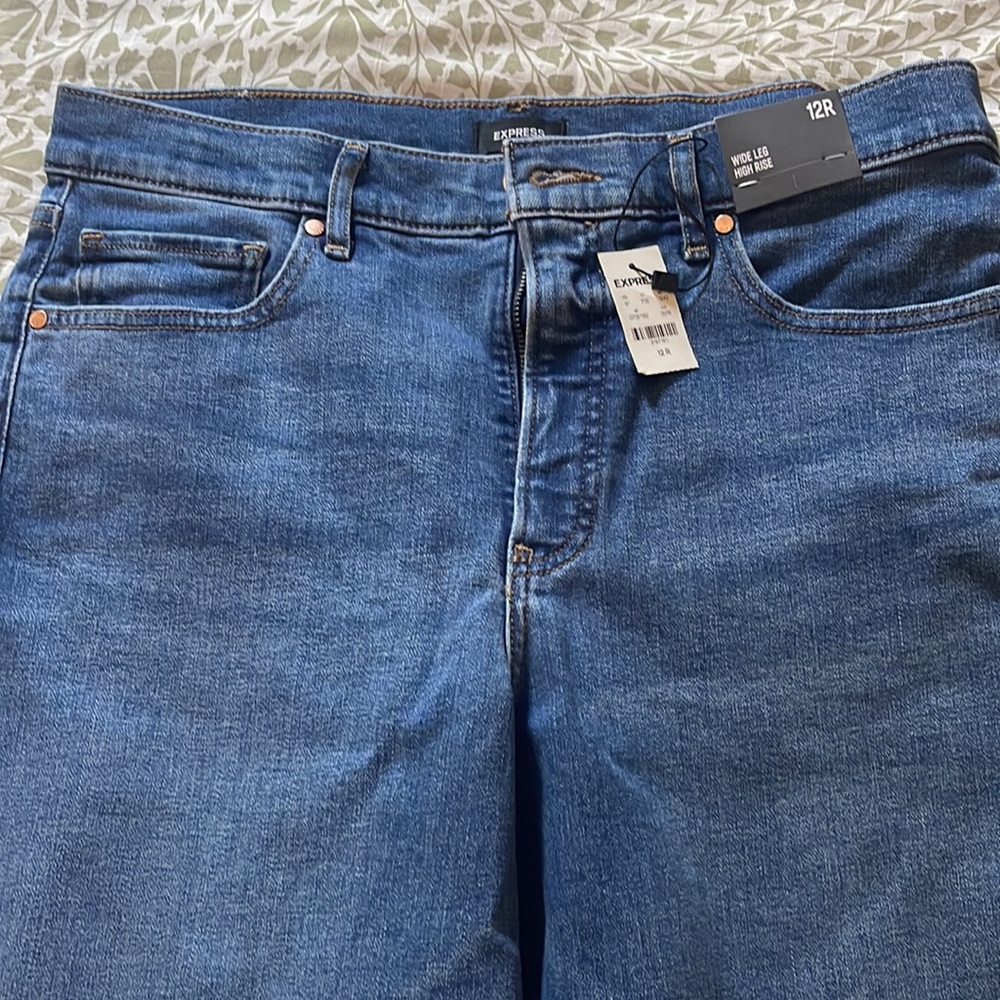 Express High Rise Wide Leg Jeans - Picture 2 of 4